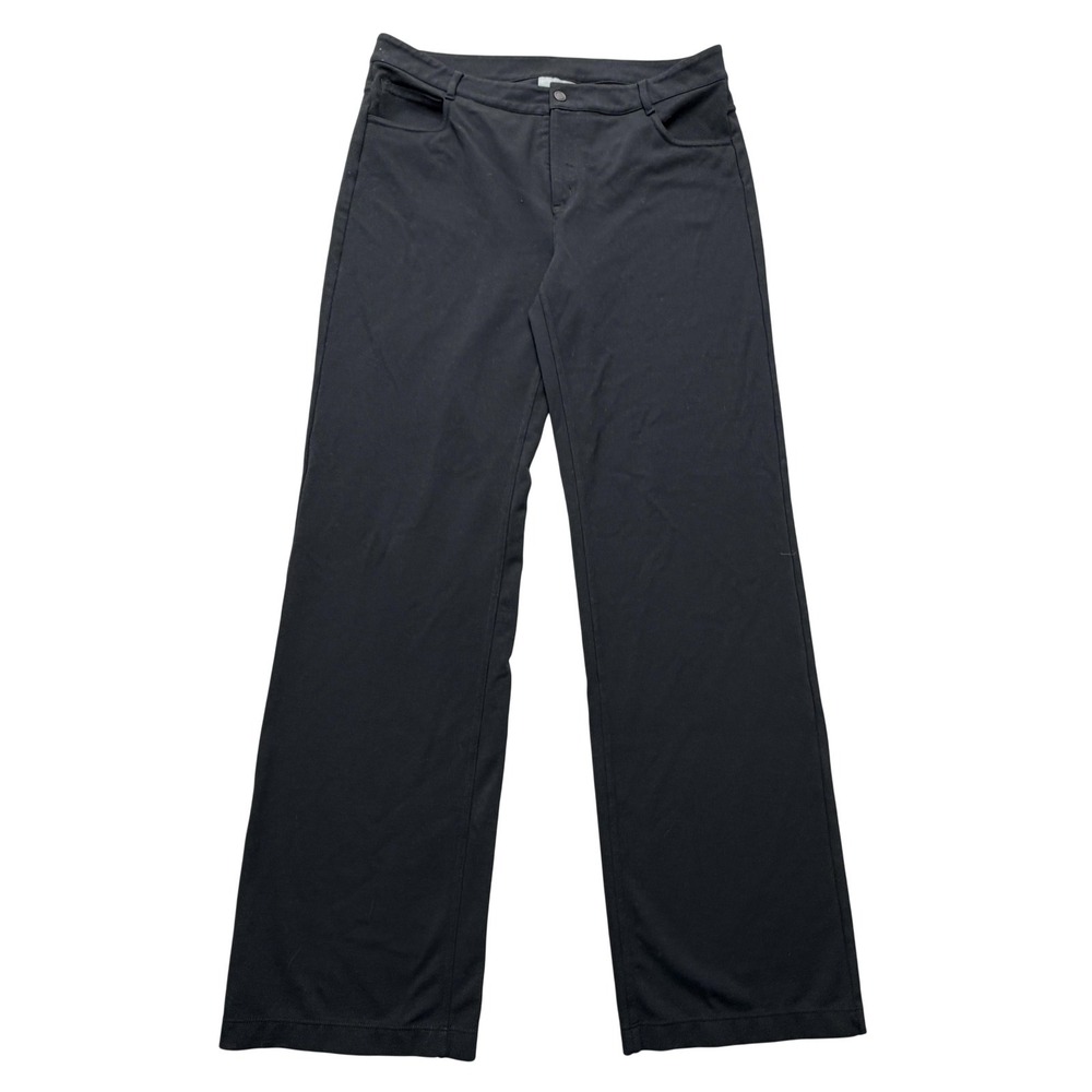 Athleta Ponte Pants Womens 14 Black Straight Leg Stretch Pockets Casual